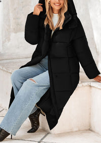 PRETTYGARDEN Women's Winter Long Puffer Coats Hooded Zip Up Casual Thickened Down Jackets Trendy Warm Clothes Outerwear