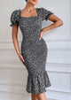 Short Puff Sleeve Cocktail Dresses