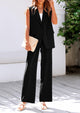 Sleeveless Suit Vest And Wide Leg Pants Business Casual Blazer Set