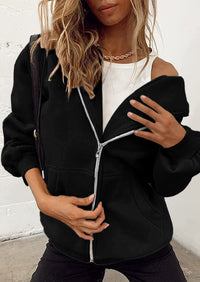 Long Sleeve Zip Up Y2K Hoodies With Pockets
