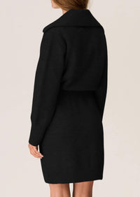 Long Sleeve V Neck Button Down Knit Pullover Sweater Dresses