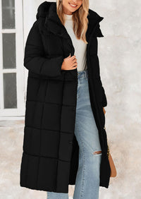 PRETTYGARDEN Women's Winter Long Puffer Coats Hooded Zip Up Casual Thickened Down Jackets Trendy Warm Clothes Outerwear