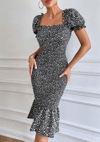 Short Puff Sleeve Cocktail Dresses