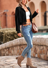 PRETTYGARDEN Women's Fringe Faux Suede Leather Jackets Fashion Tassel Motorcycle Cropped Coats