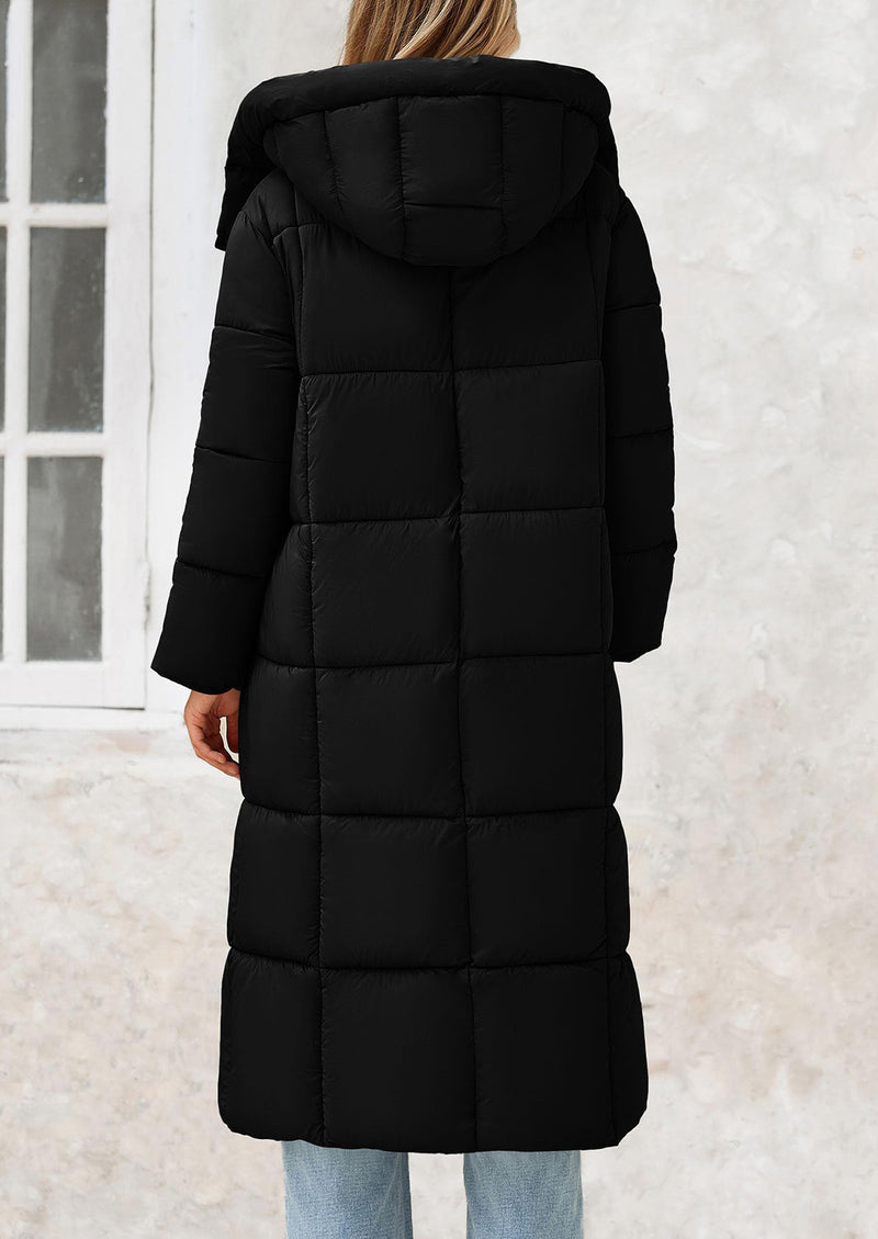 PRETTYGARDEN Women's Winter Long Puffer Coats Hooded Zip Up Casual Thickened Down Jackets Trendy Warm Clothes Outerwear
