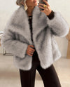 PRETTYGARDEN Womens Winter Coats Trendy Long Sleeve Furry Faux Fur Jackets Button Lapel Warm Fall Outwear with Pockets PRETTYGARDEN