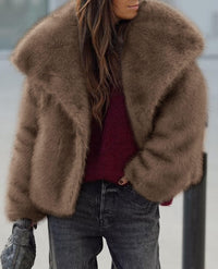 PRETTYGARDEN Womens Winter Coats Trendy Long Sleeve Furry Faux Fur Jackets Button Lapel Warm Fall Outwear with Pockets PRETTYGARDEN