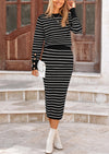 PRETTYGARDEN 2 Piece Skirts Sets For Women Fall Fashion Striped Sweater Dress Knit Lounge Travel Outfits Winter Clothing