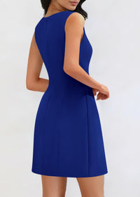 Sleeveless Boat Neck A Line Elegant Cocktail Party Mini Dresses