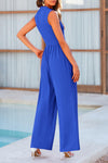 PRETTYGARDEN Womens Summer Jumpsuits Dressy Casual One Piece Outfits Sleeveless Mock Neck Wide Leg Pants Rompers with Pockets