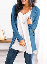 PRETTYGARDEN Women's Open Front Cardigan Sweaters Fall Fashion Button Down Cable Knit Chunky Winter Outerwear Coats