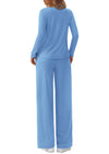 PRETTYGARDEN Women's 2 Piece Fall Sets  Casual Long Sleeve Shirts Wide Leg Pants Lounge Travel Outfits Fashion Clothing