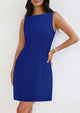 Sleeveless Boat Neck A Line Elegant Cocktail Party Mini Dresses