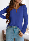 PRETTYGARDEN Long Sleeve Shirts for Women Fall V Neck Waffle Basic Tee Dressy Casual Winter Blouses Knit Tunic Tops