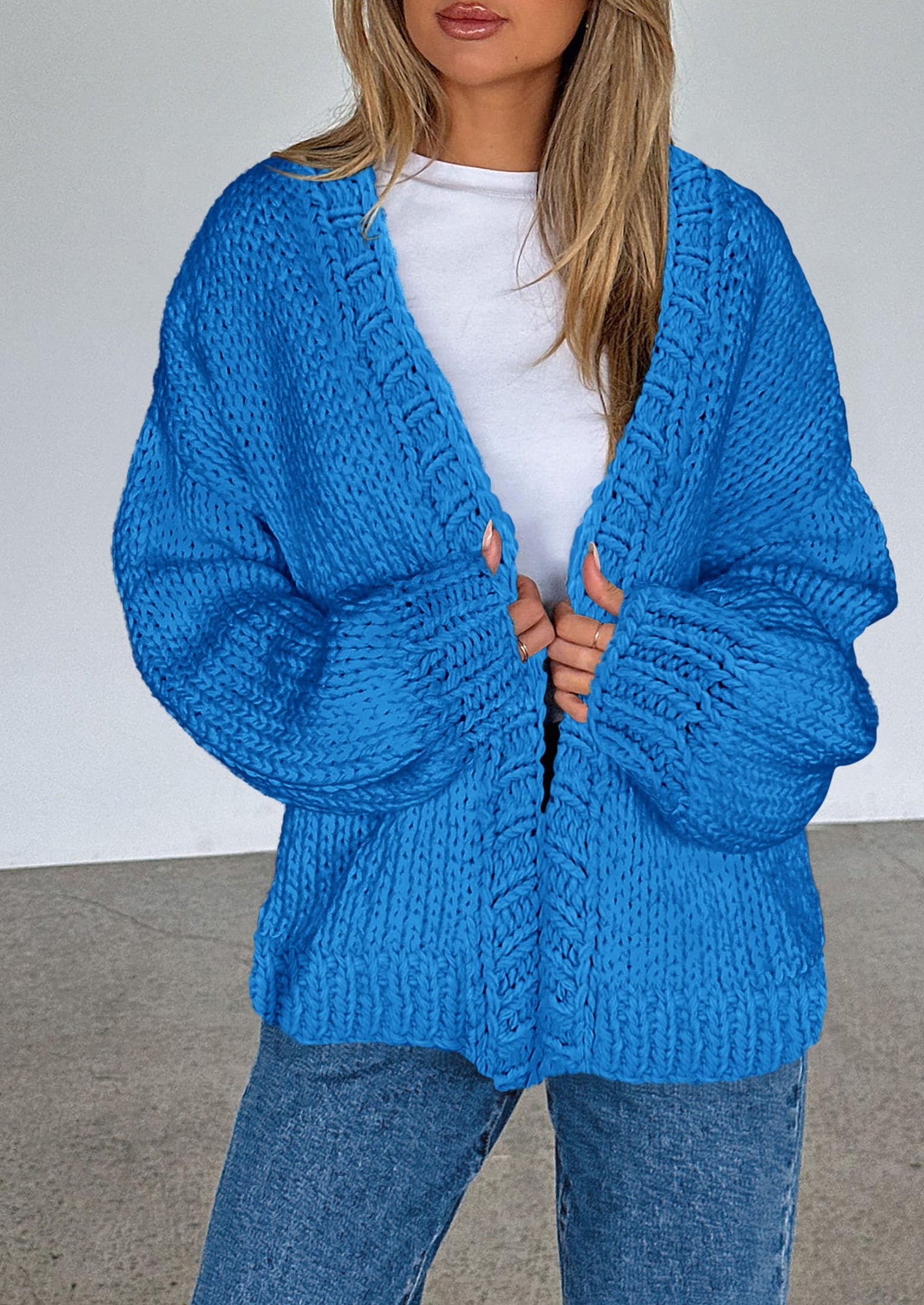 PRETTYGARDEN Cardigan Sweaters for Women Trendy Fall Fashion Long Sleeve Chunky Knit Cardigans Winter Clothing Outfits