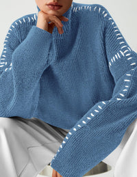 PRETTYGARDEN Women's Chunky Knit Sweaters Fall Long Sleeve Mock Neck Oversized Pullover Tops Winter Fashion Clothes