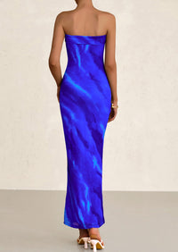 Printed Tube  Strapless Bodycon Sleeveless Maxi Dress