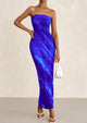 Printed Tube  Strapless Bodycon Sleeveless Maxi Dress