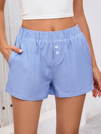 Elastic waist Y2k vacation beach bottom striped casual shorts
