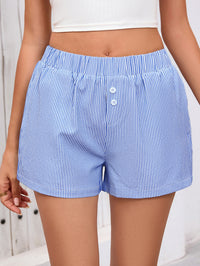 Elastic waist Y2k vacation beach bottom striped casual shorts