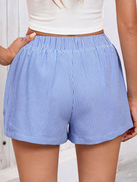 Elastic waist Y2k vacation beach bottom striped casual shorts