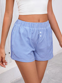 Elastic waist Y2k vacation beach bottom striped casual shorts