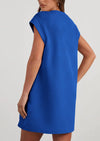 PRETTYGARDEN Women's Summer Short T Shirt Dress Cap Sleeve Crew Neck Casual Loose Basic Mini Dresses