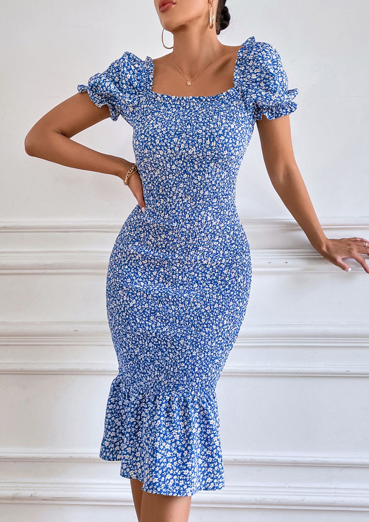Short Puff Sleeve Cocktail Dresses
