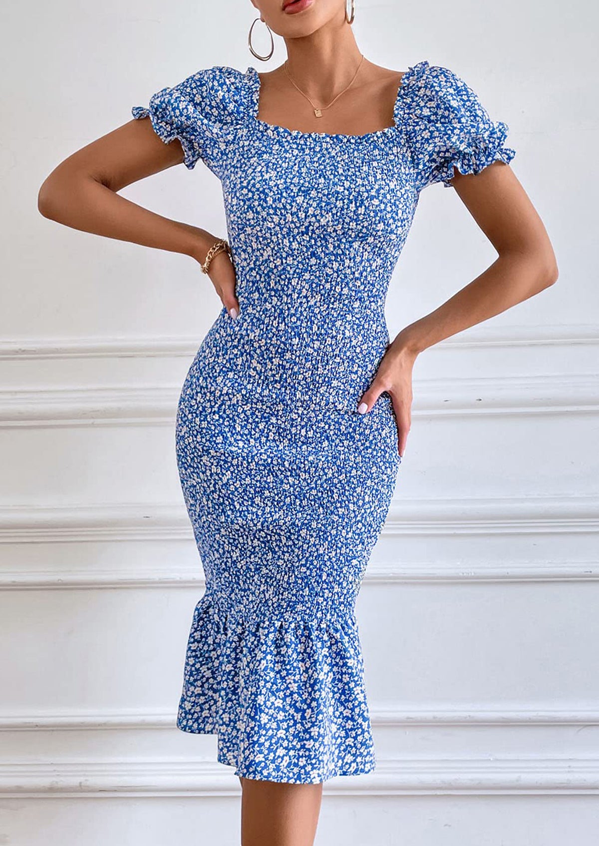 Short Puff Sleeve Cocktail Dresses