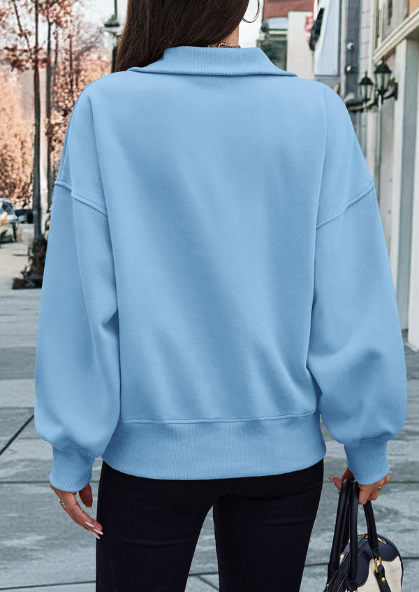 Half Zip Long Sleeve Y2K Sweatshirts