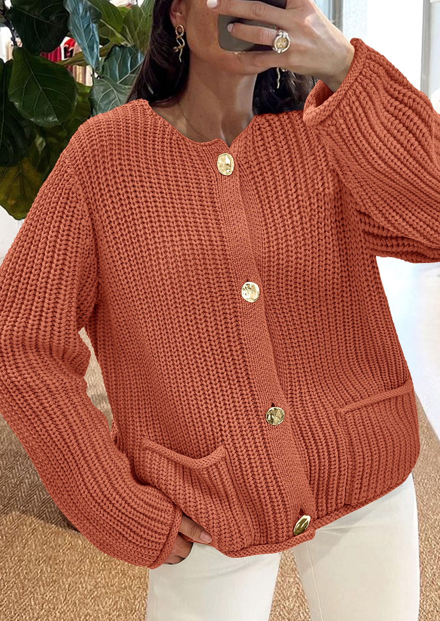 PRETTYGARDEN Cardigan Sweaters for Women Trendy Oversized Knit Chunky Button Cardigans Fall Winter Outfits with Pockets