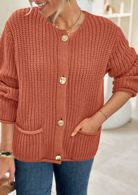 PRETTYGARDEN Cardigan Sweaters for Women Trendy Oversized Knit Chunky Button Cardigans Fall Winter Outfits with Pockets