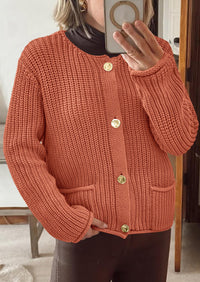 PRETTYGARDEN Cardigan Sweaters for Women Trendy Oversized Knit Chunky Button Cardigans Fall Winter Outfits with Pockets