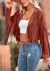 PRETTYGARDEN Women's Fringe Faux Suede Leather Jackets Fashion Tassel Motorcycle Cropped Coats