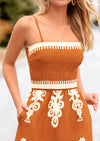 PRETTYGARDEN Boho Jumpsuits Beach Vacation Outfits Spaghetti Strap Wide Leg Pants Rompers