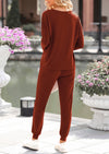 PRETTYGARDEN Lounge Outfit Long Sleeve Crewneck Pullover Tops High Waisted Pants Set Tracksuit