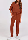 PRETTYGARDEN Women's Fall 2 Piece Lounge Sets Zip Up Sweatshirt Jogger Pants Sweat Track Suits Travel Outfit Winter Clothing
