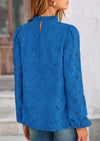 PRETTYGARDEN Womens Tops Dressy Casual Spring Long Sleeve Shirts Embroidered Eyelet Blouses Going Out Outfits