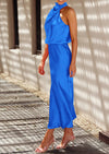 PRETTYGARDEN Women's Summer Satin Dress Elegant Sleeveless Mock Neck Cocktail Party Maxi Dresses
