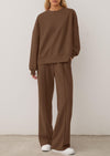 PRETTYGARDEN 2 Piece Sets For Women Fall Trendy Long Sleeve Sweatshirt Wide Leg Pants Loungewear Set Matching Sweatsuit
