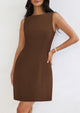 Sleeveless Boat Neck A Line Elegant Cocktail Party Mini Dresses