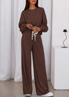PRETTYGARDEN Womens 2 Piece Sets Long Sleeve Sweatshirt Wide Leg Pants Loose Matching Lounge Set Trendy Fall Outfits