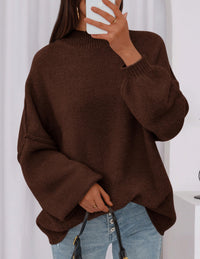 PRETTYGARDEN Women's Fall Oversized Sweaters Chunky Knit Mock Neck Long Sleeve Casual Trendy Pullover Winter Clothes PRETTYGARDEN