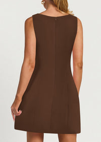 Sleeveless Boat Neck A Line Elegant Cocktail Party Mini Dresses