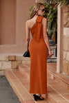 PRETTYGARDEN Summer One Shoulder Long Formal Women's Dress Sleeveless Ruched Bodycon Wedding Guest Slit Maxi Dresses