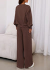 PRETTYGARDEN Womens 2 Piece Sets Long Sleeve Sweatshirt Wide Leg Pants Loose Matching Lounge Set Trendy Fall Outfits