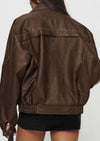 PRETTYGARDEN Faux Leather Jacket Women Bomber Motorcycle Zip Up Jackets Oversized Fall Fashion Outfits Winter Coats