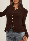 PRETTYGARDEN Womens Fall Cardigan Sweaters Lightweight Long Sleeve Button up Ribbed Knit Tops Winter Fashion Clothes