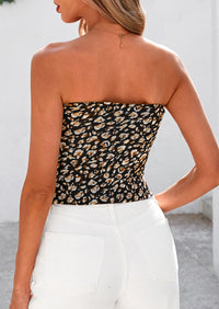 Strapless Mesh Floral Y2K Bandeau Cute Crop Trendy Going Out Tube Tops