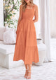 Smocked Ruffle A Line Long Flowy Sleeveless Beach Midi Dress
